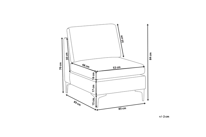 Evja 1-seters modul - Fløyel/Grå - Møbler - Stoler - Lenestoler - Lenestol uten armlene