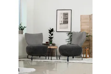 Lolya Lenestol - Antrasitt/Natur - Møbler - Stoler - Lenestoler - Lenestol uten armlene