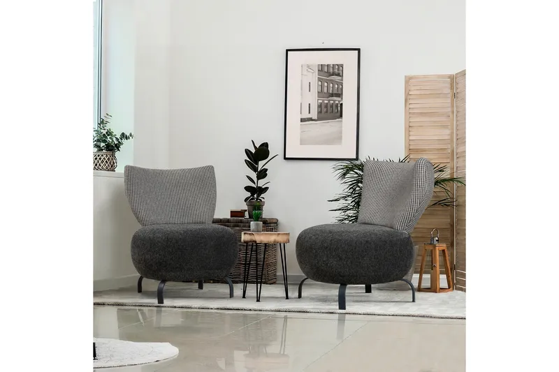 Lolya Lenestol - Antrasitt/Natur - Møbler - Stoler - Lenestoler - Lenestol uten armlene