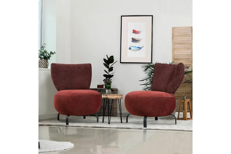 Lolya Lenestol - Rød/Natur - Møbler - Stoler - Lenestoler - Lenestol uten armlene