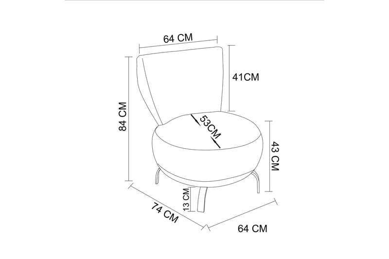 Lolya Lenestol - Rosa/Svart - Møbler - Stoler - Lenestoler - Lenestol uten armlene