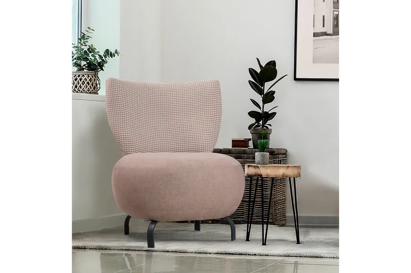 Lolya Lenestol - Rosa/Svart - Møbler - Stoler - Lenestoler - Lenestol uten armlene