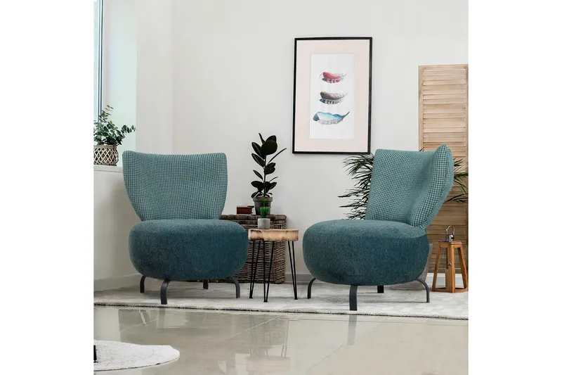 Lolya Lenestol - Turkis/Natur - Møbler - Stoler - Lenestoler - Lenestol uten armlene