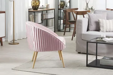 Skaten Fløyelslenestol - Rosa - Møbler - Stoler - Lenestoler - Lenestol uten armlene