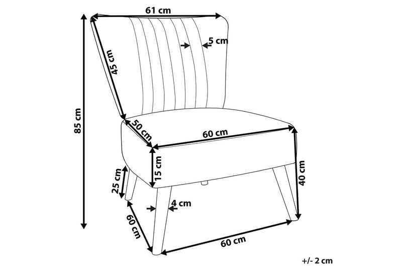 Lenestol Vaasa - Hvit, mørkt tre - Møbler - Stoler - Lenestoler - Lenestol uten armlene
