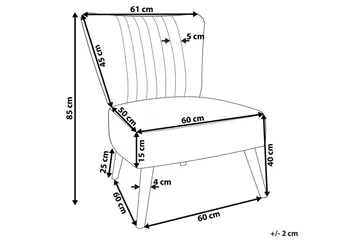 Lenestol Vaasa - Hvit, mørkt tre - Møbler - Stoler - Lenestoler - Lenestol uten armlene