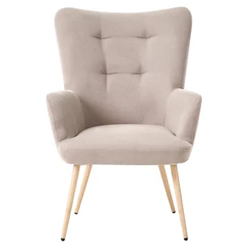 Lenestol Vejle - Beige - Møbler - Stoler - Lenestoler - Lenestol med fotskammel