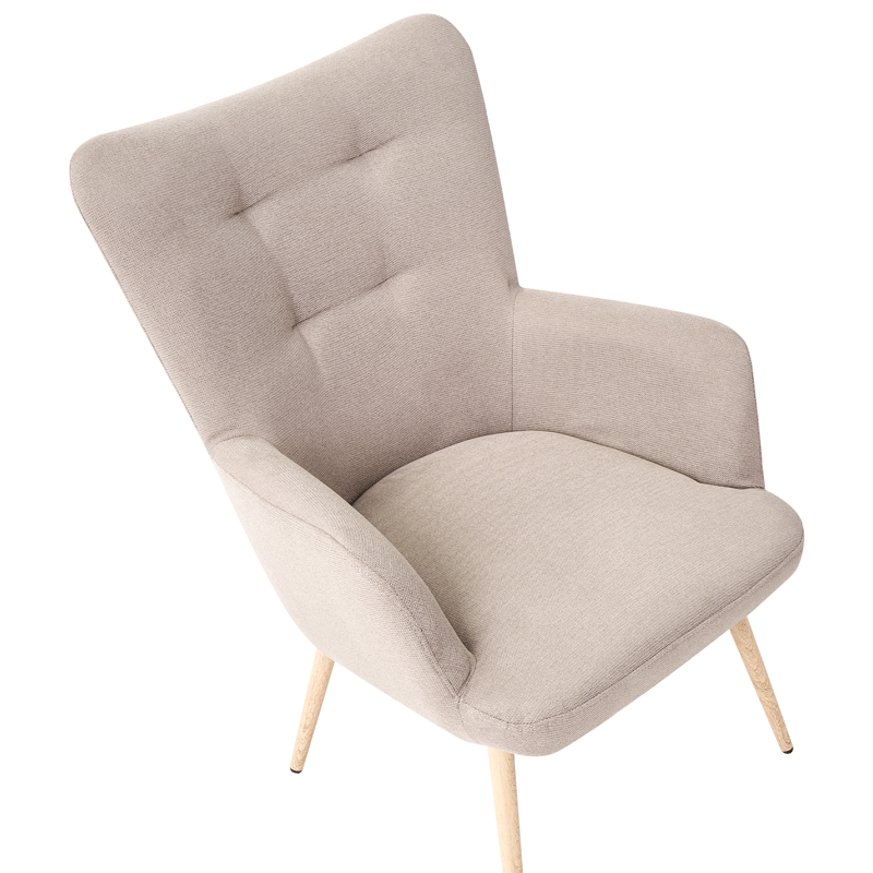 Lenestol Vejle - Beige - Møbler - Stoler - Lenestoler - Lenestol med fotskammel