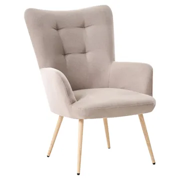 Lenestol Vejle - Beige - Møbler - Stoler - Lenestoler - Lenestol med fotskammel
