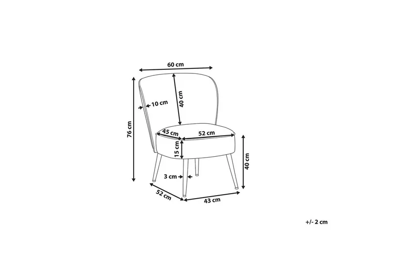 Lenestol Voss - Hvit, Svart - Møbler - Stoler - Lenestoler - Lenestol uten armlene