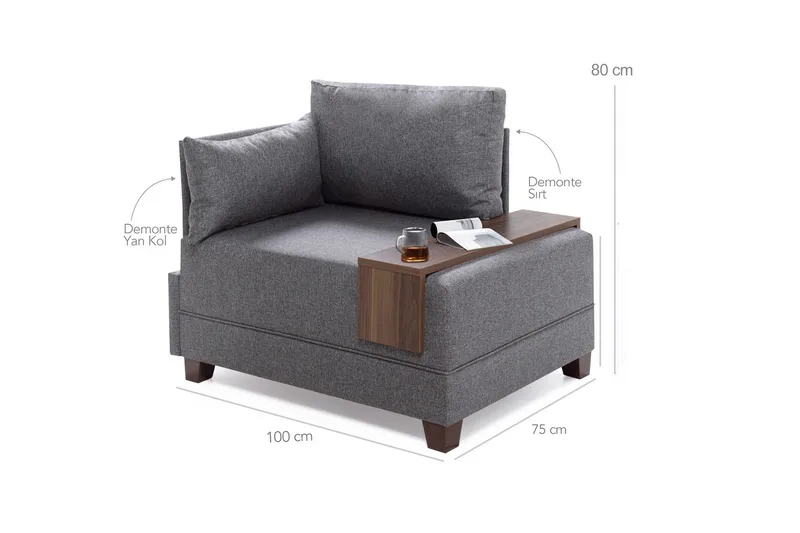 Algeria Sjeselonglenestol - Grå - Møbler - Stoler - Lenestoler - Liggestol