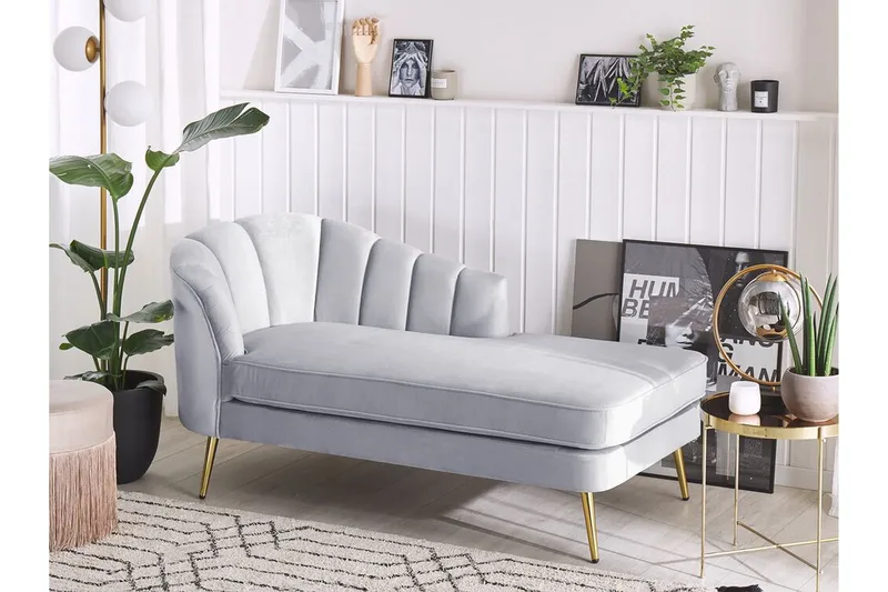 Allier Sjeselong Venstre - Fløyel/Grå - Møbler - Stoler - Lenestoler - Liggestol