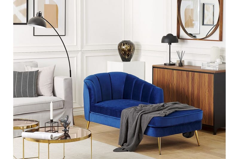 Allier Sjeselong Venstre - Fløyel/Koboltblå - Møbler - Stoler - Lenestoler - Liggestol