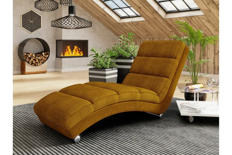 Kintore Liggfåtölj 62 cm 84x NO_BRAND Dark yellow - Møbler - Stoler - Lenestoler - Liggestol