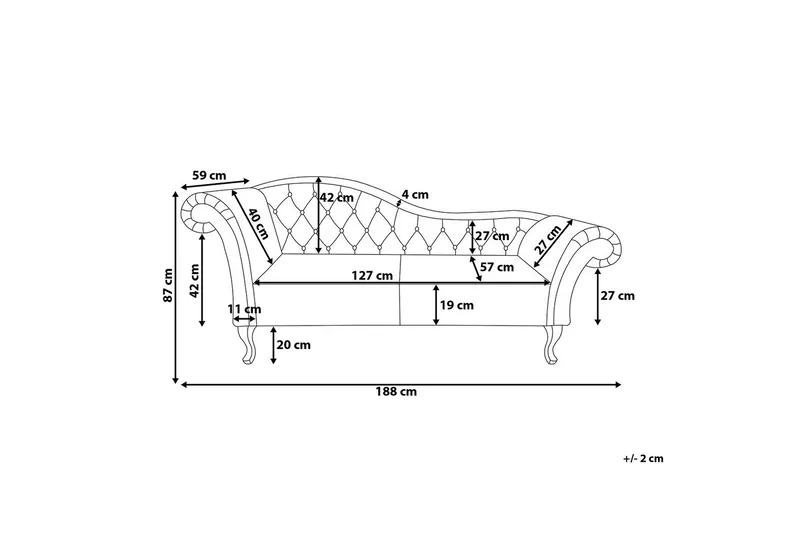 Lattes Sjeselong - Blå - Møbler - Sofaer - Dagsenger