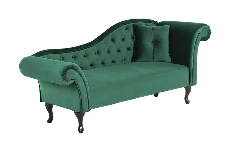 Lattes Sjeselong Høyre - Fløyel/Grønn - Møbler - Sofaer - Dagsenger