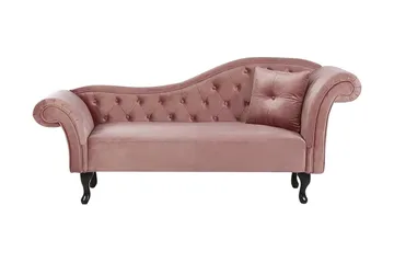 Lattes Sjeselong Høyre - Fløyel/Rosa - Møbler - Sofaer - Dagsenger