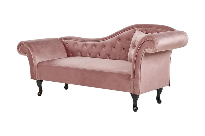 Lattes Sjeselong Høyre - Fløyel/Rosa - Møbler - Sofaer - Dagsenger