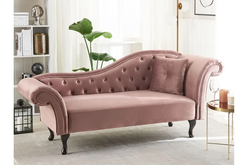 Lattes Sjeselong Høyre - Fløyel/Rosa - Møbler - Sofaer - Dagsenger