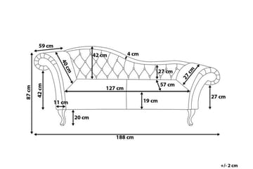 Lattes Sjeselong Venstre - Fløyel/Beige - Møbler - Sofaer - Dagsenger