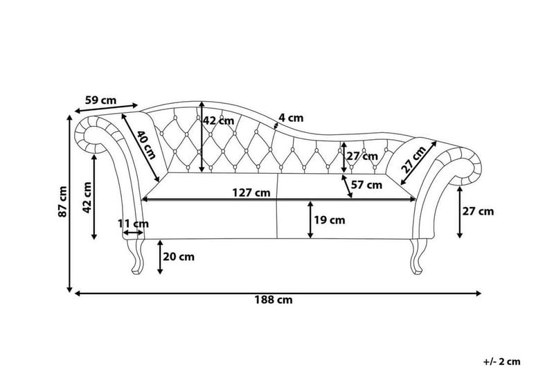 Lattes Sjeselong Venstre - Fløyel/Rosa - Møbler - Sofaer - Dagsenger
