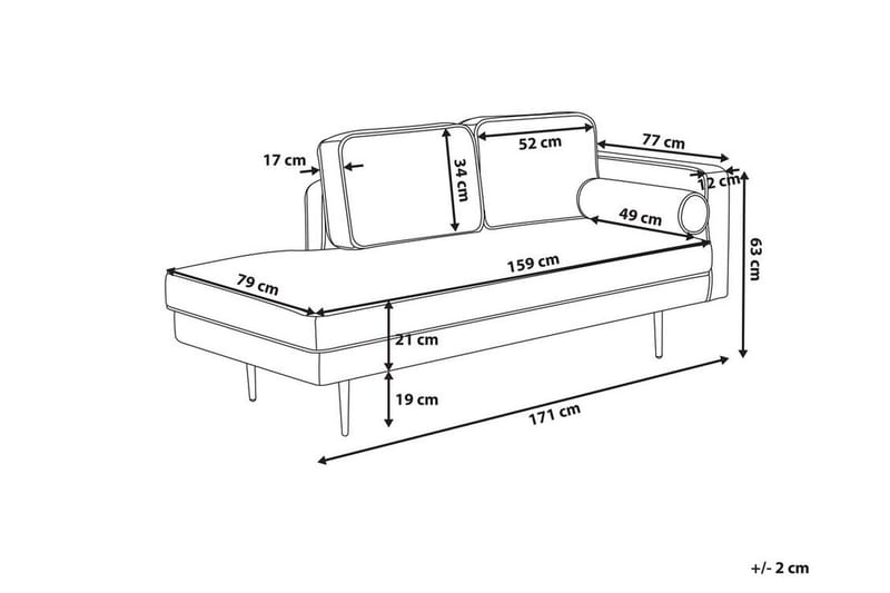 Llanfach Sjeselong Høyre Fløyel - Rosa - Møbler - Stoler - Lenestoler - Liggestol