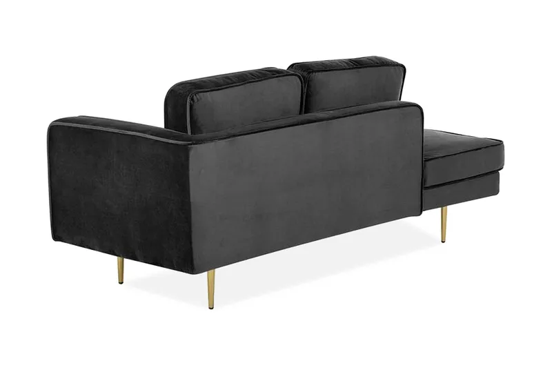 Llanfach Sjeselong Høyre Fløyel - Svart - Møbler - Stoler - Lenestoler - Liggestol