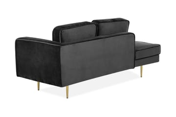 Llanfach Sjeselong Høyre Fløyel - Svart - Møbler - Stoler - Lenestoler - Liggestol