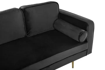 Llanfach Sjeselong Høyre Fløyel - Svart - Møbler - Stoler - Lenestoler - Liggestol