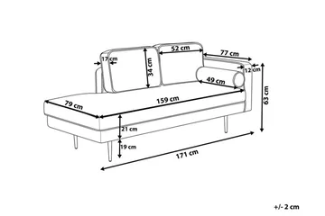 Llanfach Sjeselong Høyre Fløyel - Svart - Møbler - Stoler - Lenestoler - Liggestol