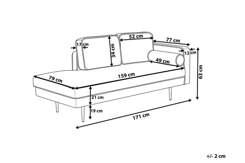 Llanfach Sjeselong Høyre Fløyel - Svart - Møbler - Stoler - Lenestoler - Liggestol