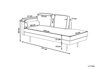 Llanfach Sjeselong Venstre Fløyel - Rosa - Møbler - Stoler - Lenestoler - Liggestol