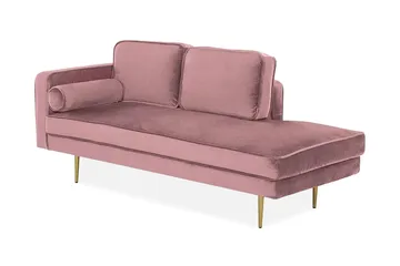 Llanfach Sjeselong Venstre Fløyel - Rosa - Møbler - Stoler - Lenestoler - Liggestol