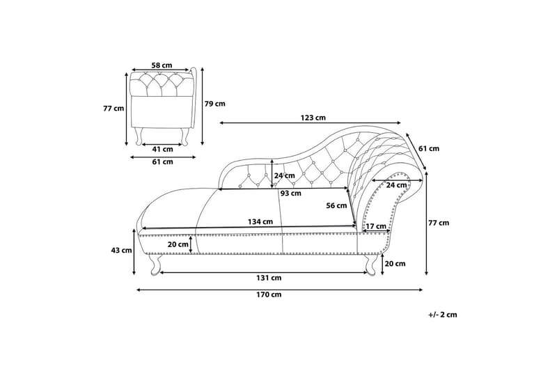 Nimes Sjeselong - Blå - Møbler - Stoler - Lenestoler - Liggestol