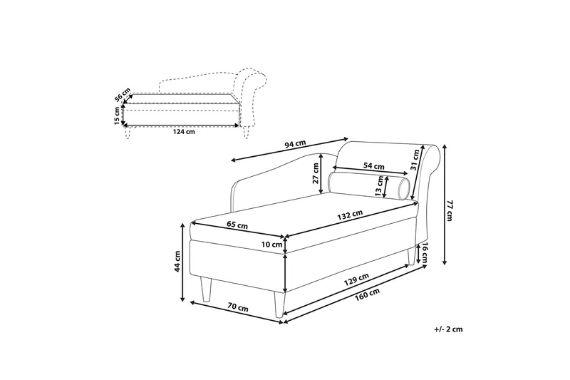 Tyland Sjeselong Høyre - Svart - Møbler - Stoler - Lenestoler - Liggestol