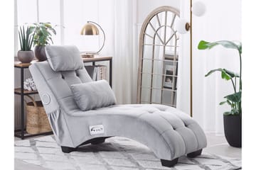 Volans Sjeselong med Bluetooth-høytaler - Fløyel/Grå - Møbler - Stoler - Lenestoler - Liggestol