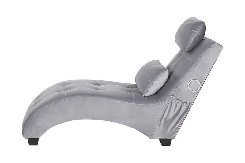 Volans Sjeselong med Bluetooth-høytaler - Fløyel/Grå - Møbler - Stoler - Lenestoler - Liggestol