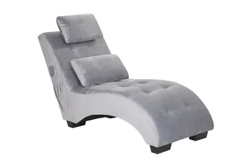 Volans Sjeselong med Bluetooth-høytaler - Fløyel/Grå - Møbler - Stoler - Lenestoler - Liggestol