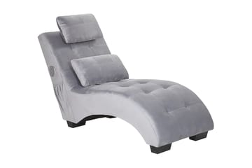 Volans Sjeselong med Bluetooth-høytaler - Fløyel/Grå - Møbler - Stoler - Lenestoler - Liggestol