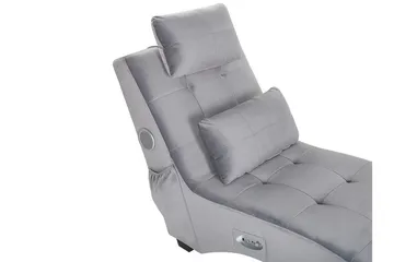 Volans Sjeselong med Bluetooth-høytaler - Fløyel/Grå - Møbler - Stoler - Lenestoler - Liggestol