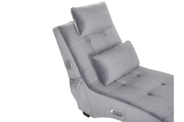 Volans Sjeselong med Bluetooth-høytaler - Fløyel/Grå - Møbler - Stoler - Lenestoler - Liggestol