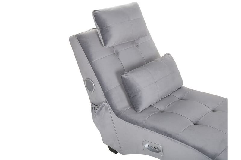 Volans Sjeselong med Bluetooth-høytaler - Fløyel/Grå - Møbler - Stoler - Lenestoler - Liggestol