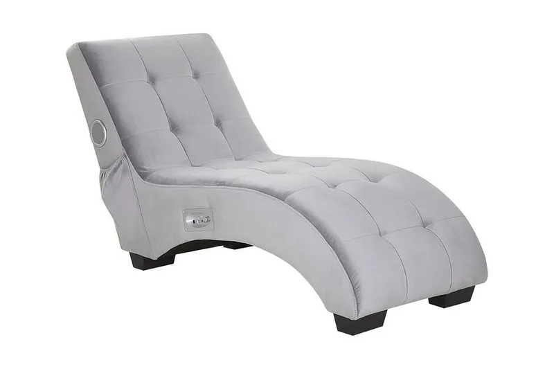 Volans Sjeselong med Bluetooth-høytaler - Fløyel/Grå - Møbler - Stoler - Lenestoler - Liggestol