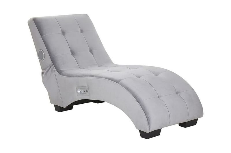 Volans Sjeselong med Bluetooth-høytaler - Fløyel/Grå - Møbler - Stoler - Lenestoler - Liggestol