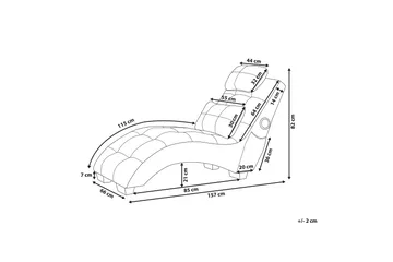 Volans Sjeselong med Bluetooth-høytaler - Fløyel/Grå - Møbler - Stoler - Lenestoler - Liggestol