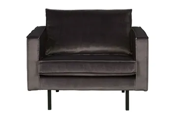 Lissbon Fløyelslenestol - Antrasitt - Møbler - Stoler - Lenestoler - Fløyelslenestol