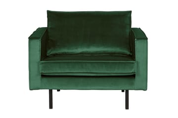 Lissbon Fløyelslenestol - Grønn - Møbler - Stoler - Lenestoler - Fløyelslenestol