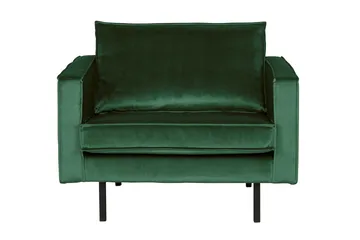 Lissbon Fløyelslenestol - Grønn - Møbler - Stoler - Lenestoler - Fløyelslenestol