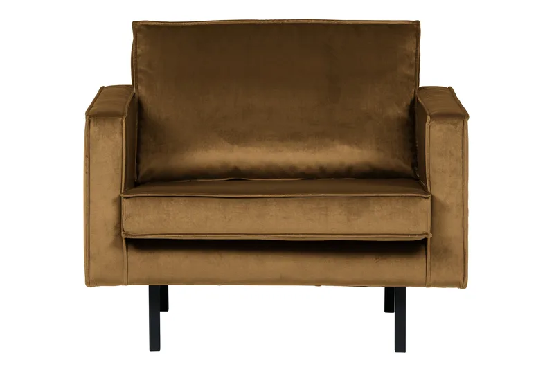 Lissbon Fløyelslenestol - Honninggul - Møbler - Stoler - Lenestoler - Fløyelslenestol