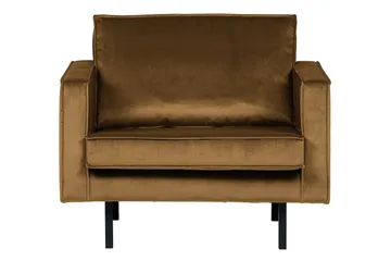 Lissbon Fløyelslenestol - Honninggul - Møbler - Stoler - Lenestoler - Fløyelslenestol